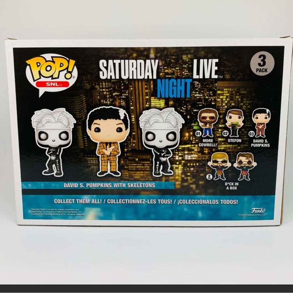 * RARE* Funko Pop SNL David S. Pumpkins + Skeletons Glow in the Dark 3-pack 🎃 - Picture 2 of 4